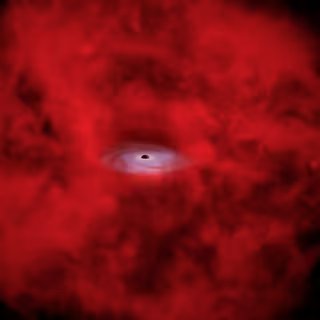 Illustration artistique de 3DHST-AEGIS-12014, une étoile à trou noir. © Nasa, CXC, SAO, M. Weiss ; adaptation : K. Arcand et J. Major
